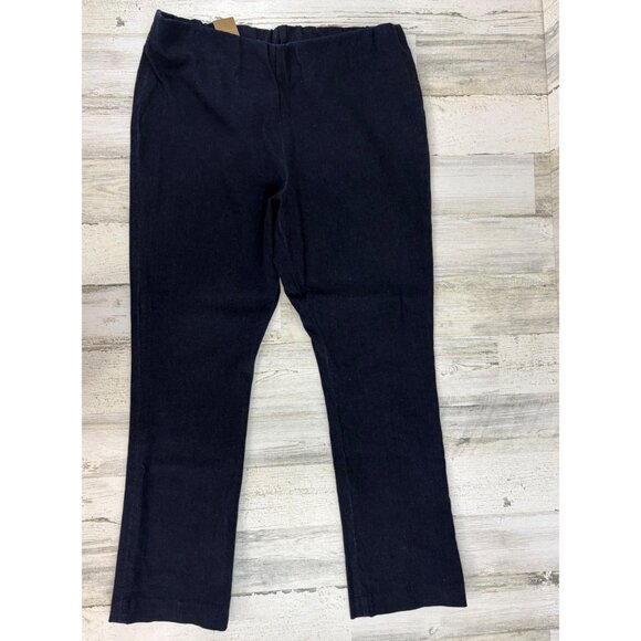 Ann Mashburn Faye Flare Cropped Pants Womens L Indigo Stretch Denim Jeans NWT - Picture 2 of 14